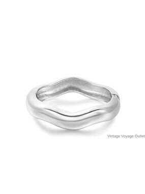 Chunky Gold Cuff Bangle Bracelet for Women Statement Minimalist Hinge